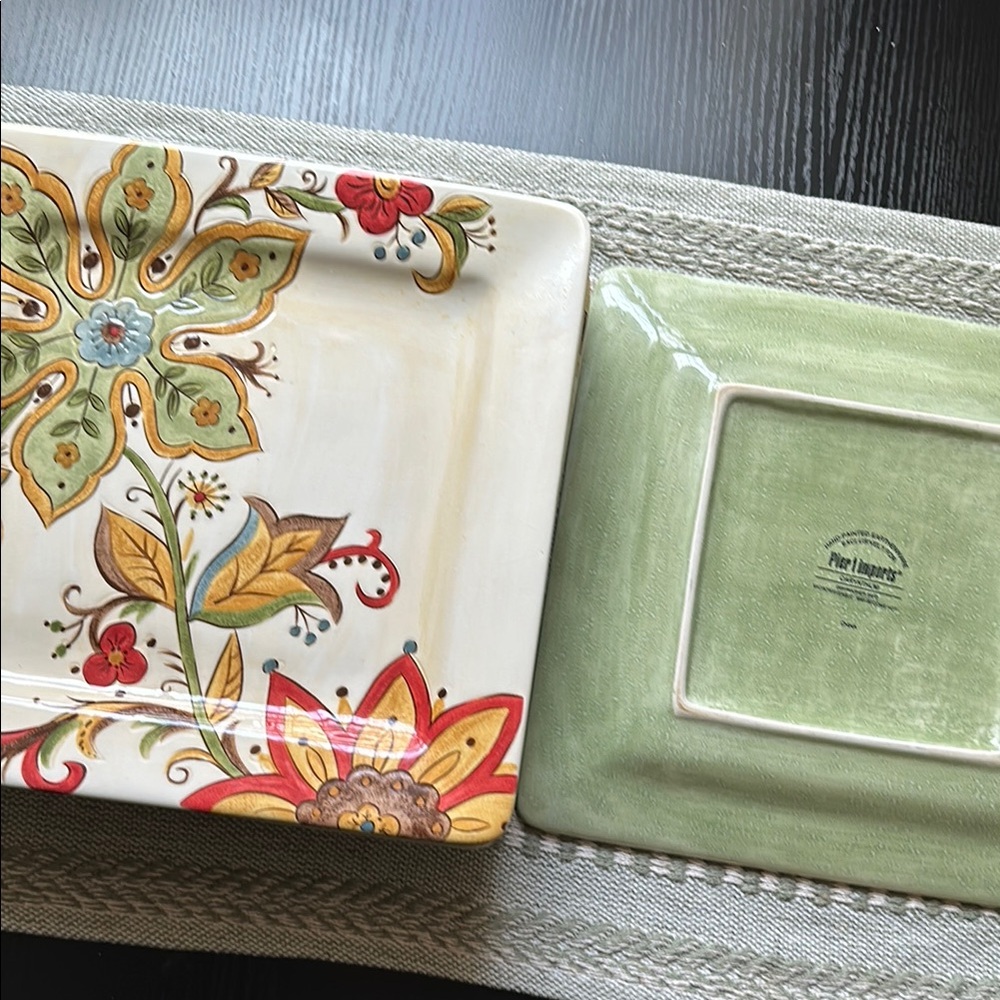 Floral Square Plate - Picture 4 of 4